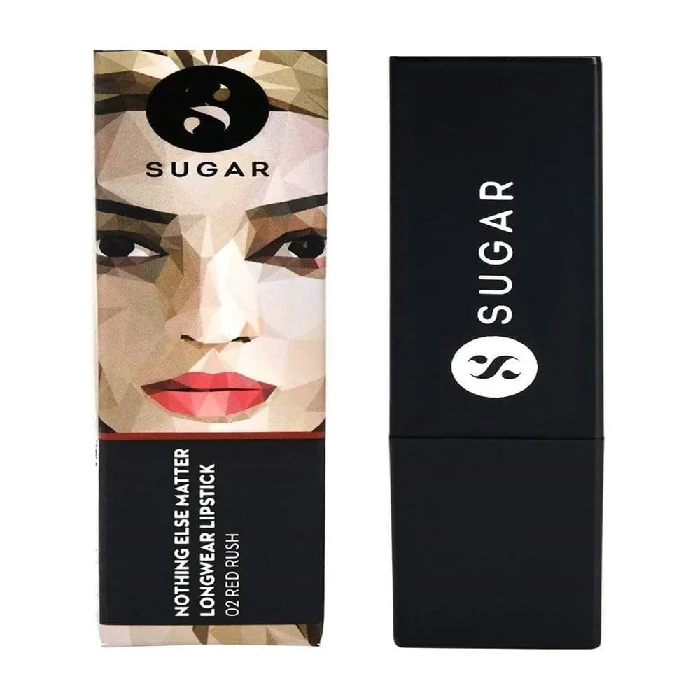Sugar Nothing Else Matter Longwear Lipstick - Red Rush (Red With Hints Of Pink, Orange), 3.2 g-2.webp